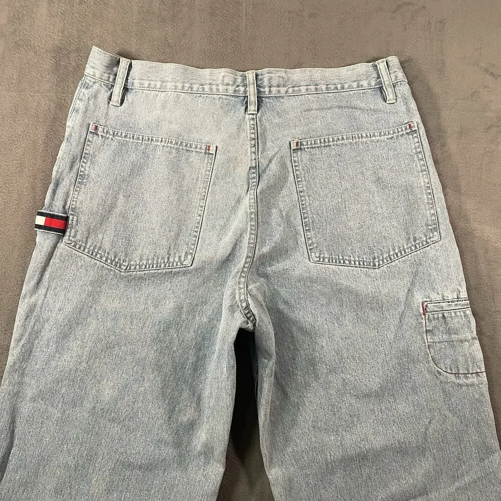 Y2K Tommy Jeans Men’s 36x32 Light Wash Carpenter Denim Utility Jeans